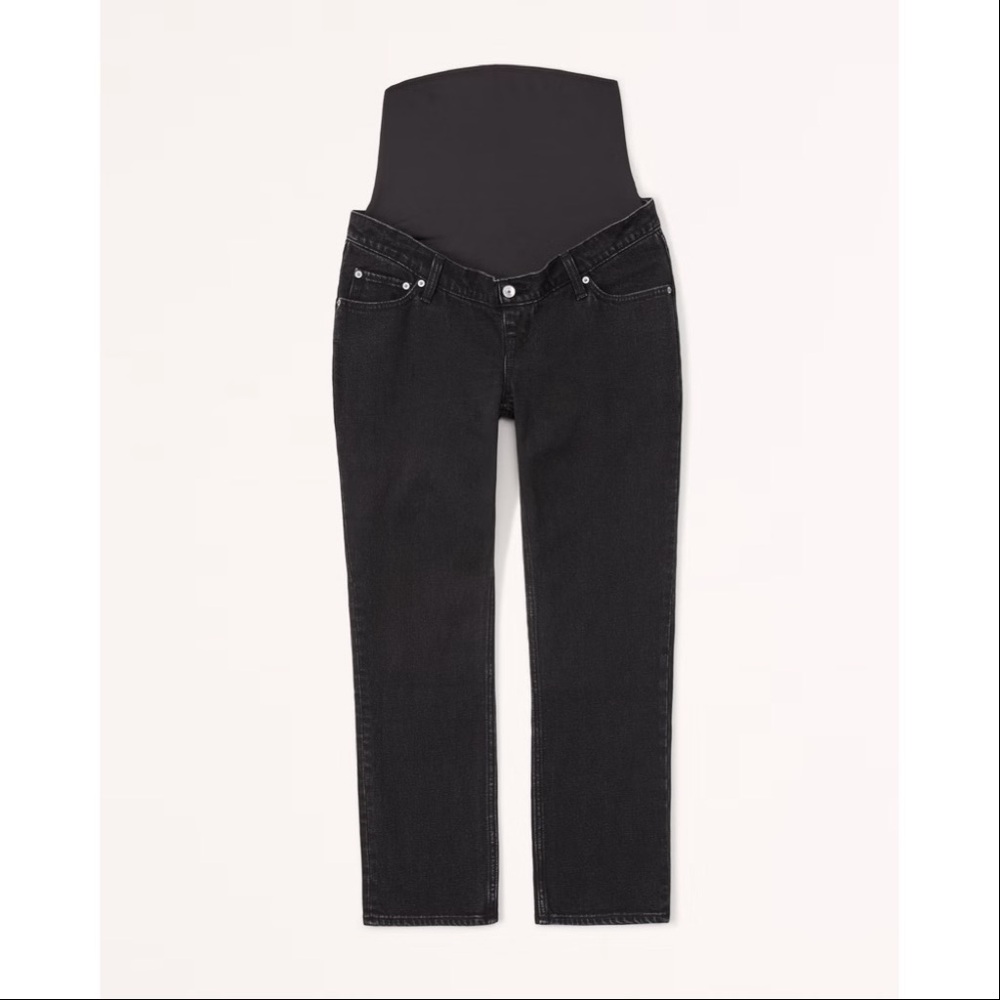 ABERCROMBIE & FITCH | Long Maternity Jeans Black Ankle Straight Stretch